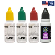 10K 14K 18K Gold Test Solutions Acid Tester Kit for Jewely, Bars, Coins, Scrap
