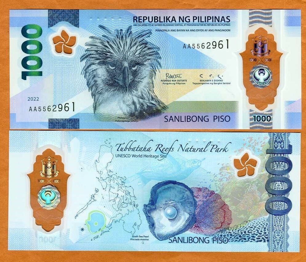 Philippines, 1000 Piso, 2022, P-New, Polymer, AA-Prefix UNC Complete  Redesign | eBay