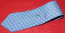 VINEYARD VINES MADE IN U.S.A. BLUE/YELLOW/LIGHT BLUE FISH MOTIF TIE - NECK TIES.
