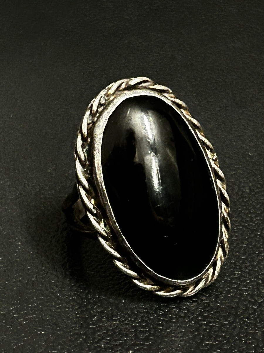 Native American Navajo Black Onyx & Sterling Silver Ring | eBay
