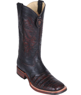 Los Altos CHERRY Caiman Crocodile Square Toe TPU Rubber Sole Western Boot D
