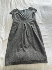 L K Bennett BNWOT Grey Tweed Wool Silk Smart Work Shift Dress Size 16 Lined