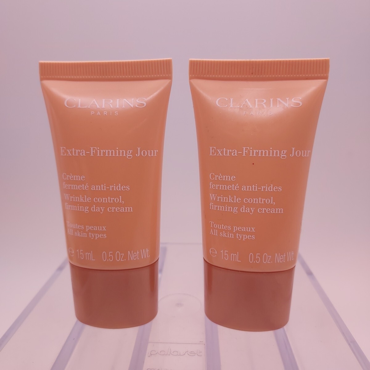 LOT OF 2 Clarins Extra Firming Jour Day Wrinkle Control All Skin .5oz ea Sealed