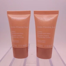 LOT OF 2 Clarins Extra Firming Jour Day Wrinkle Control All Skin .5oz ea Sealed