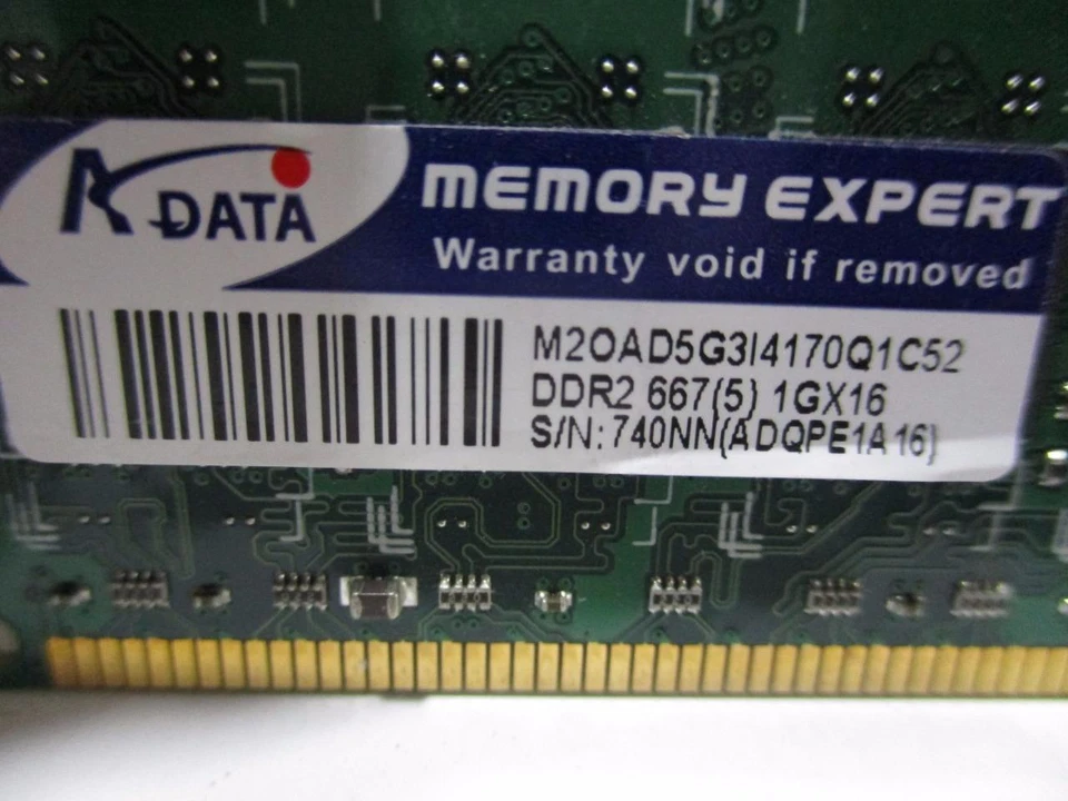 ADATA M2OAD5G3I4170Q1C52 DDR2 PC2-5300 667MHZ 1GB Memory FOR DESKTOP PC - Image 2 of 3