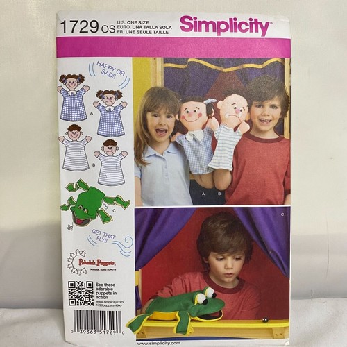 1729 Simplicity Hand Puppets Sewing Pattern eBay