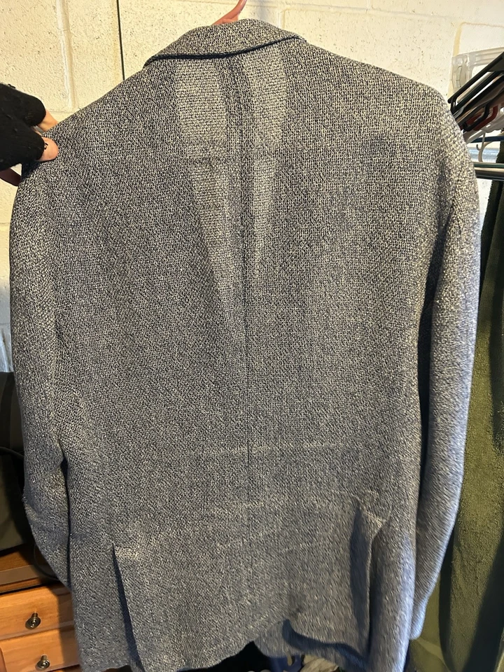 Abrigo deportivo SuitSupply Havana parche sin forro seda-lino en azul - 38R ajustado para hombre Foto 2 de 4