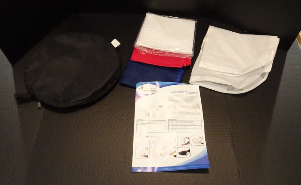 Table Top White Cube Shooting Tent 24 x 24 w 4 Color Backgrounds - Image 3 of 4