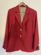 Vintage Hardwick Made In USA Woman’s Red Blazer With Gold Buttons. Size 4.