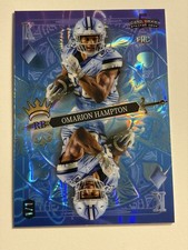 Omarion Hampton 2024 Wild Card King Diamonds Blue Lave Rookie #d 1/1 Chargers 