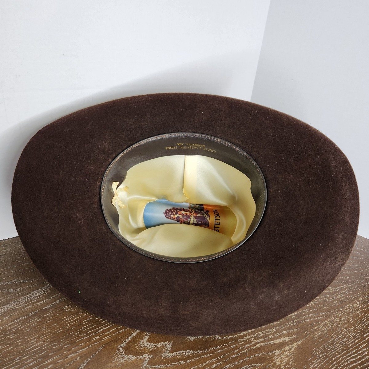 Vintage STETSON Cowboy Hat 3X Beaver Felt Chocolate Brown Size 7