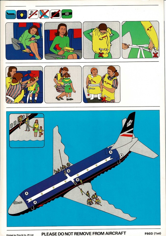 British Airways Code Aviation Safety Card BRITISH AIRWAYS - Boeing 737 - Code F603 (1st ...