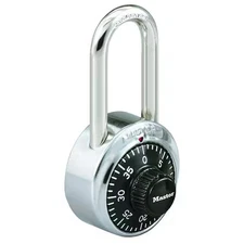 Master Lock 1525Lf Combination Padlock, Front, Black/Silver