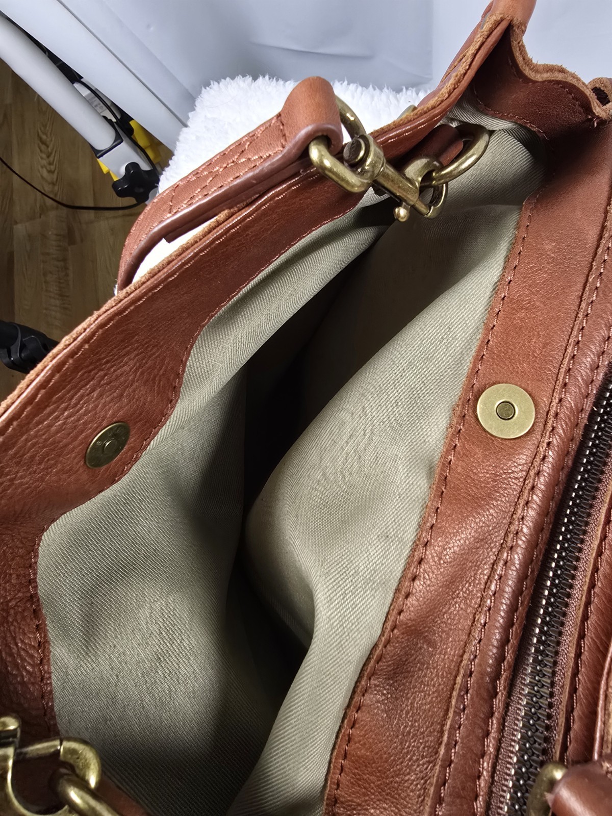 american leather co. lenox triple entry Tote/satchel Bag Brown