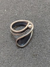 Vintage Taxco Mexican Sterling Silver Ring Swirl Design Size 8.5