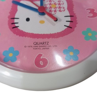 平成レトロ・新品✨Sanrio Hello Kitty 1998年 置き時計 Vintage 1998 Sanrio Hello Kitty Pink Wall Clock Quartz Retro