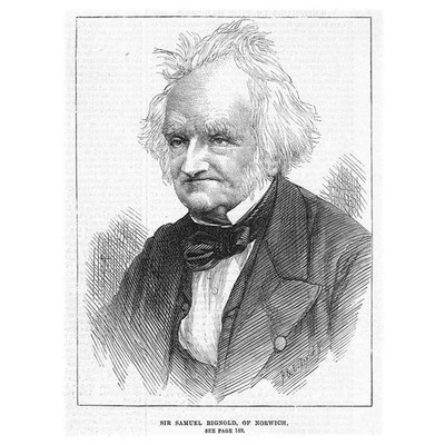 Sir SAMUEL BIGNOLD aus Norwich; konservativer Politiker - antiker Druck 1872