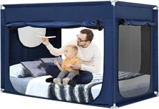 Full Bed Canopy Portable Blackout Bed Tent Privacy Tent for Adult Indoor Sleepin