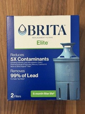 Brita Elite Longlast Replacement Filters for Pitcher Dispensers - 2 Count - NIB
