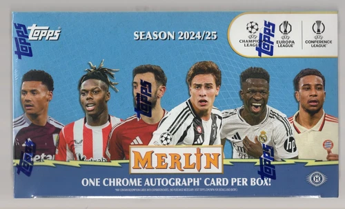 2024-25 TOPPS MERLIN UEFA CLUB COMPETITIONS SOCCER FACTORY SEALED HOBBY BOX