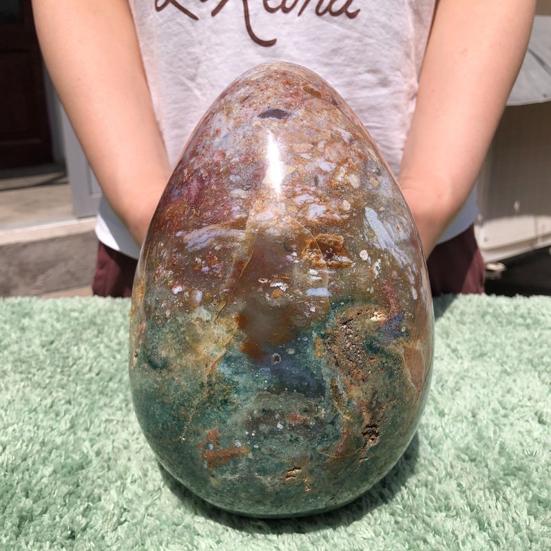12.6LB Natural Ocean stone Quartz  Crystal egg Mineral specimen Healing