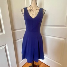 Lulus Dress Size X-Small Blue Party Semi Formal knee length V neck fit flare