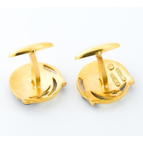 Mariera Flower Motif 18K Yellow Gold Cufflinks - Picture 5 of 5