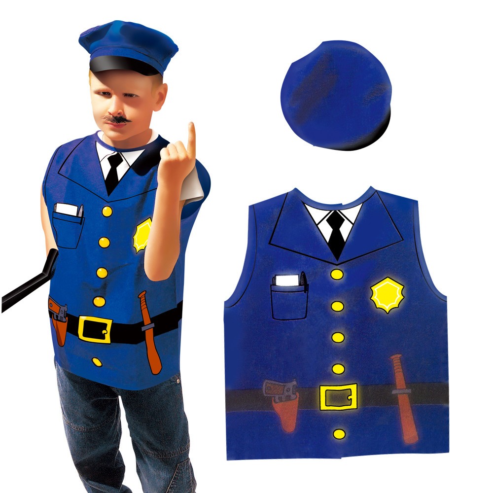Conjunto de disfraces de oficial de policía para niños pequeños kit de traje de juego de rol de policía