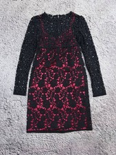 Dolce Gabbana Black Floral Lace Silk Dress IT42