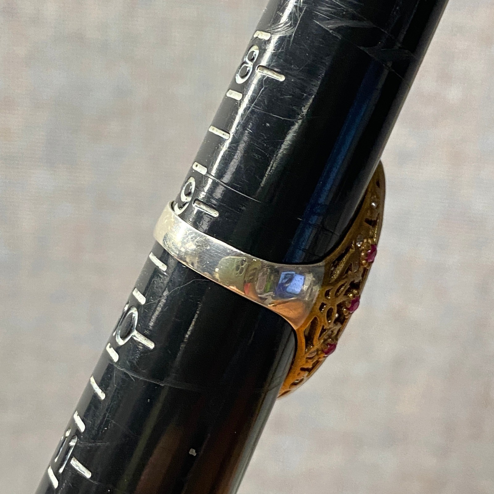 Statement Cocktail Ring Rectangle Red Gemstone Cl… - image 11