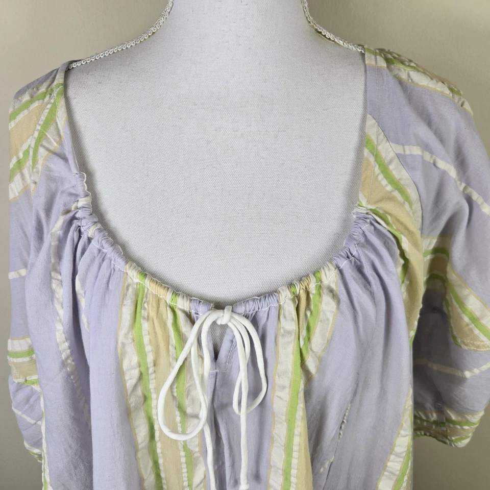 Mameluco Free People Bop Around para mujer grande junto al mar boho rayas campesinas de gran tamaño Foto 2 de 4