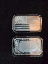 1 oz SilverTowne American Flag Silver Bar 89.50 per troy oz