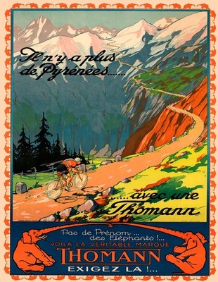 Thomann 1925 Tour de France Cycling Poster Bike Art