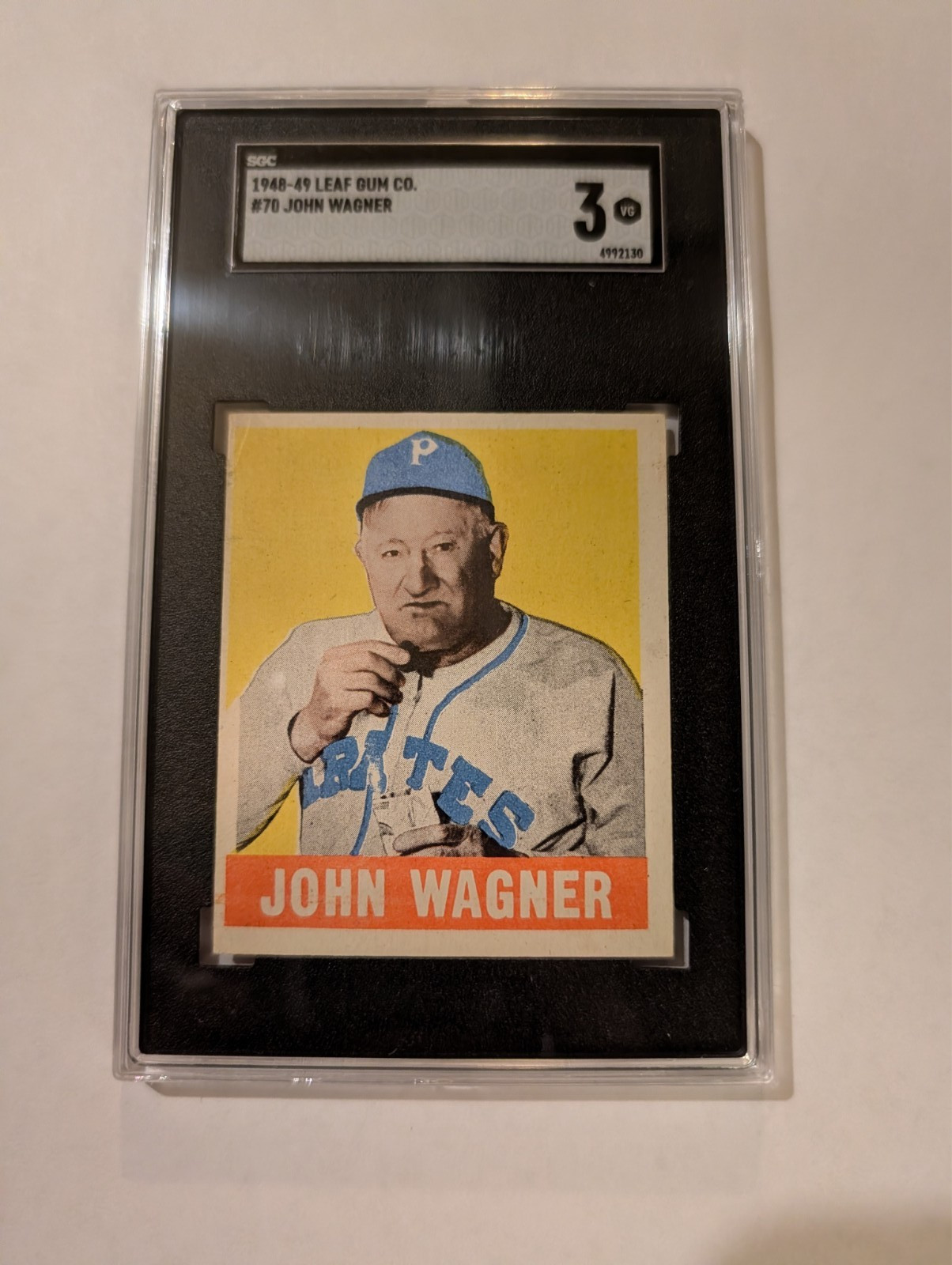 1948-49 Leaf Gum Co. #70 John Honus Wagner Pittsburgh Pirates HOF SGC 3