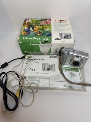 Canon PowerShot A75 3.2MP Digital Camera Bundle Box w/ & Manuals
