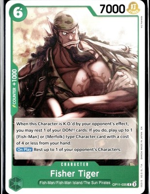 Fisher Tiger OP11-035 C A Fist of Divine Speed One Piece Card Game - NM