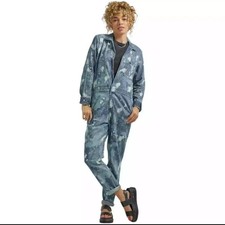 NWT Lee SIZE L Women's Denim Splatter Union-Alls Coverall Great Fog