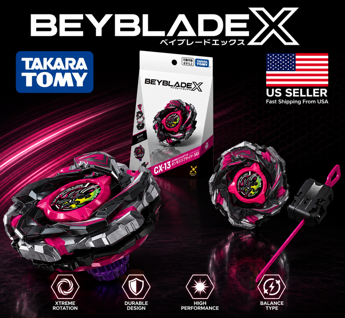 Takara Tomy Beyblade X CX-13 Starter Bahamut Blitz BK1-50I In
