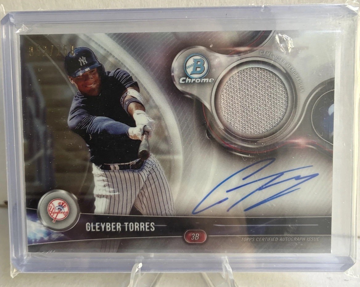 2018 Bowman Chrome - Chrome Autograph Relics Gleyber Torres #BCAR-GT /150