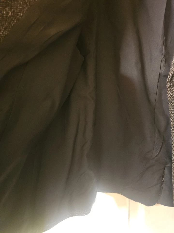 Vintage L.L. Chaqueta Bean Mujer X Grande Blazer Negro Gris Mezcla Lana Espiga Foto 4 de 4