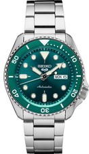 Seiko 5 Sports SRPD61 Men's Stainless Steel Sunray Green Dial Automatic Watch