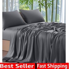 100 Viscose Derived from Bamboo Sheets Queen Size 4pcs - Ultra Cooling  Si...
