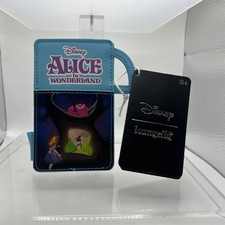 Tarjetero Disney Loungefly Alicia en el País de las Maravillas Azul Clásico Película Nuevo