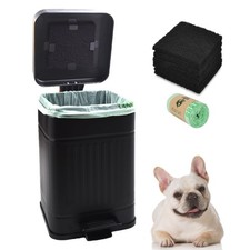 5L Dog Poop Trash Can with Lid for Outdoors  1.3 Gallon Trash Can with Activat...
