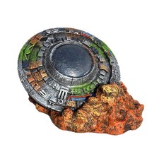 Sunken Spaceship Aquarium Decorations Resin UFO Ornaments Betta Hideout