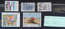 petit  lot timbres france oblitérés année 1987  n° 2470 2471 2472 2473 2474