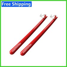 17-Inch Ergonomic Long Shoehorn for Effortless Shoe Wearing - Pack of 2 in Red