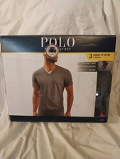 Polo Ralph Lauren Men's Classic Fit V-Neck Moisture Wicking T-Shirt 3 Pack
