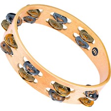 Meinl Recording-Combo Wood Tambourine Two Rows Dual Alloy Jingles Super Natural