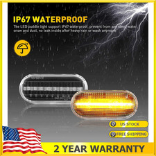 Front Fender LED Side Marker Light For VW Golf MK4 Jetta Passat Clear 2x Dynamic